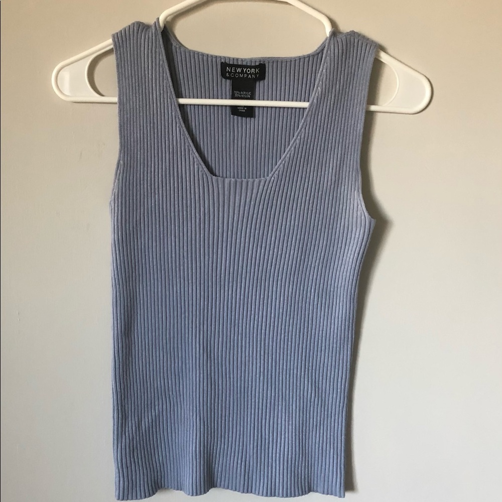 New York & Co Periwinkle Blue Sweater Tank Sz M